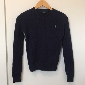 Navy blue Ralph Lauren cable knit sweater
